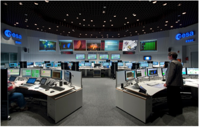 ESA Hauptkontrollraum in Darmstadt. Bild: ESA / ESA main control room in Darmstadt. Picture: ESA